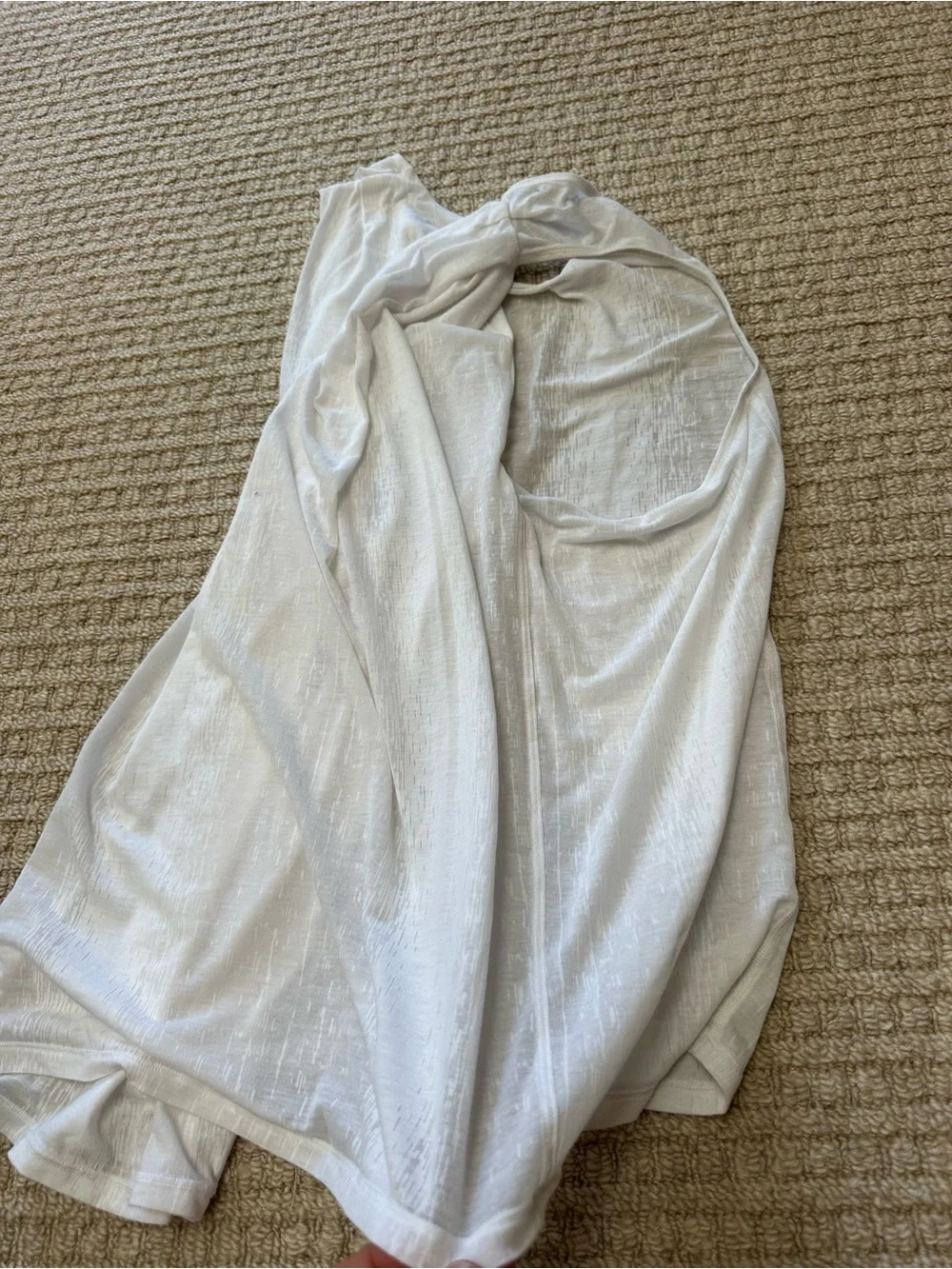 Lululemon Misty Stripe Burnout White Lightweight Tank Top